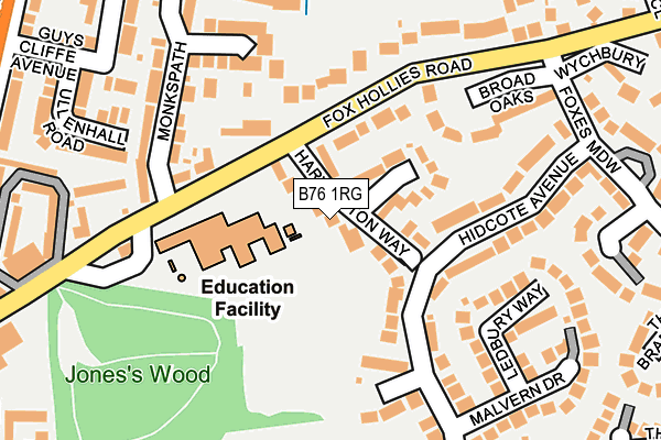 B76 1RG map - OS OpenMap – Local (Ordnance Survey)