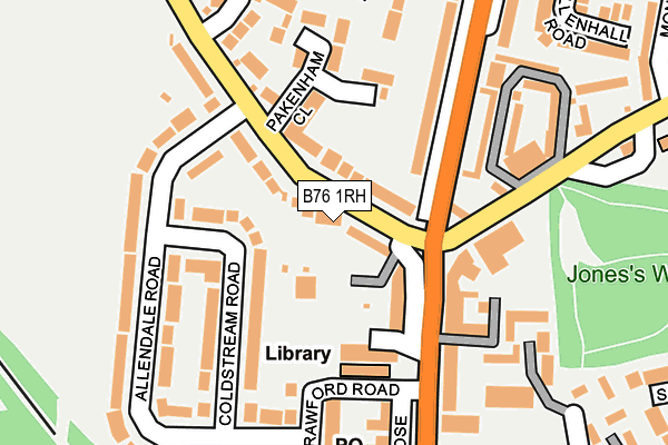 B76 1RH map - OS OpenMap – Local (Ordnance Survey)