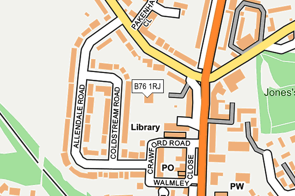 B76 1RJ map - OS OpenMap – Local (Ordnance Survey)