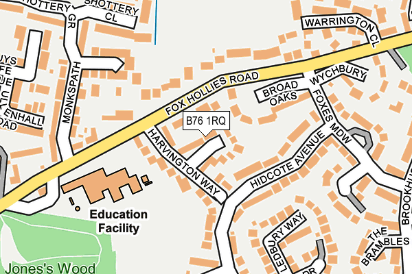 B76 1RQ map - OS OpenMap – Local (Ordnance Survey)