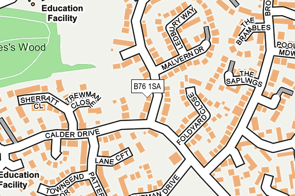 B76 1SA map - OS OpenMap – Local (Ordnance Survey)