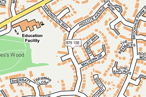B76 1SE map - OS OpenMap – Local (Ordnance Survey)