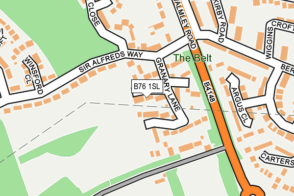 B76 1SL map - OS OpenMap – Local (Ordnance Survey)