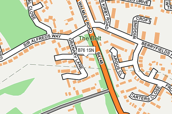B76 1SN map - OS OpenMap – Local (Ordnance Survey)