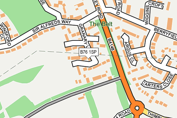 B76 1SP map - OS OpenMap – Local (Ordnance Survey)
