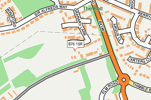 B76 1SR map - OS OpenMap – Local (Ordnance Survey)