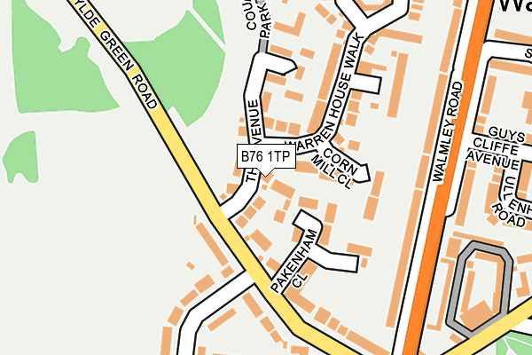 B76 1TP map - OS OpenMap – Local (Ordnance Survey)