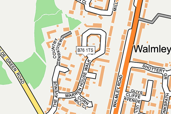 B76 1TS map - OS OpenMap – Local (Ordnance Survey)