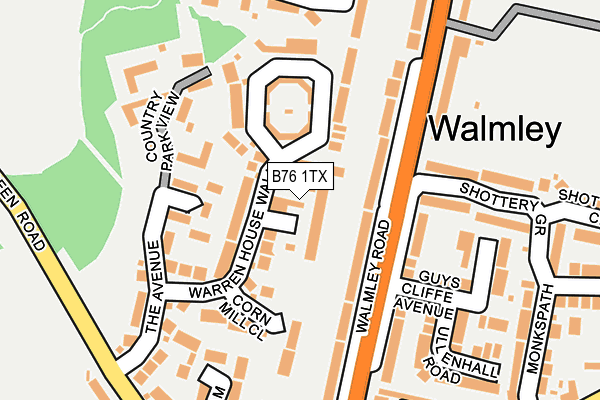 B76 1TX map - OS OpenMap – Local (Ordnance Survey)