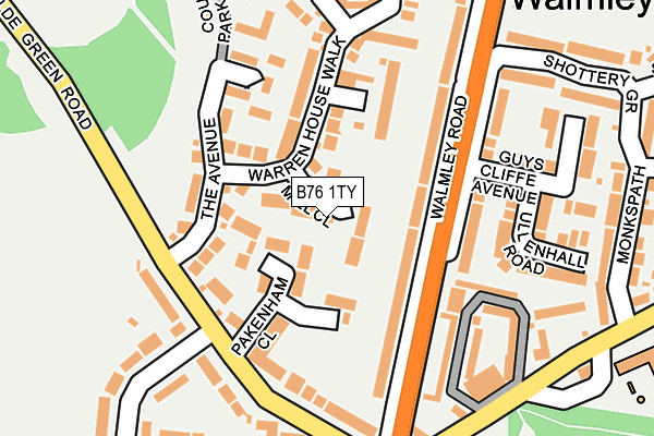 B76 1TY map - OS OpenMap – Local (Ordnance Survey)