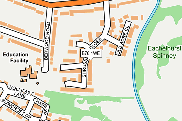 B76 1WE map - OS OpenMap – Local (Ordnance Survey)