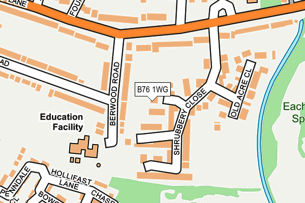 B76 1WG map - OS OpenMap – Local (Ordnance Survey)
