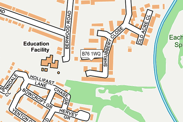 B76 1WQ map - OS OpenMap – Local (Ordnance Survey)