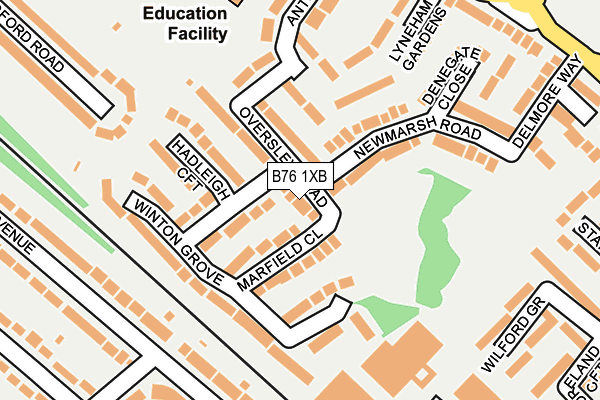 B76 1XB map - OS OpenMap – Local (Ordnance Survey)