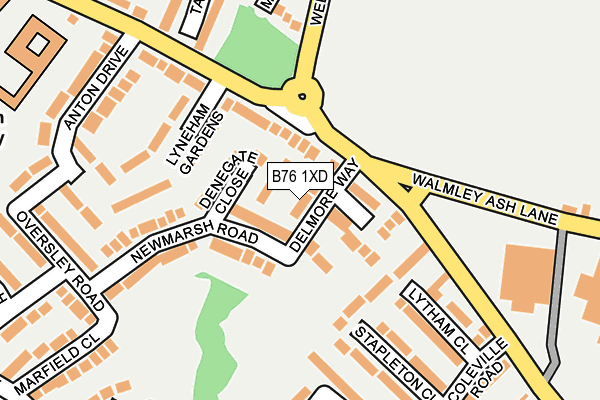 B76 1XD map - OS OpenMap – Local (Ordnance Survey)