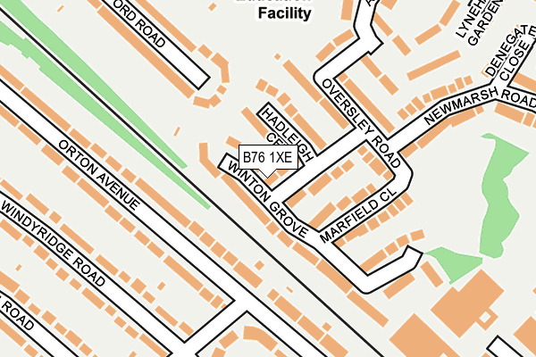 B76 1XE map - OS OpenMap – Local (Ordnance Survey)