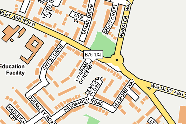 B76 1XJ map - OS OpenMap – Local (Ordnance Survey)