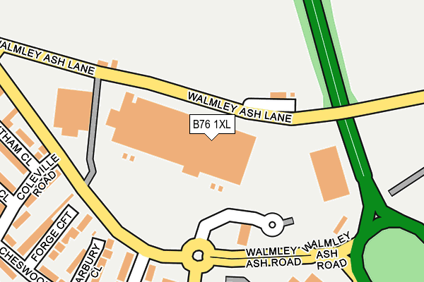 B76 1XL map - OS OpenMap – Local (Ordnance Survey)