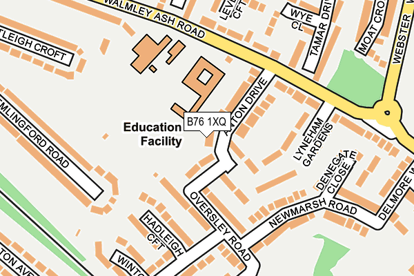 B76 1XQ map - OS OpenMap – Local (Ordnance Survey)