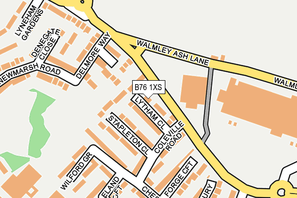 B76 1XS map - OS OpenMap – Local (Ordnance Survey)
