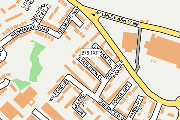 B76 1XT map - OS OpenMap – Local (Ordnance Survey)