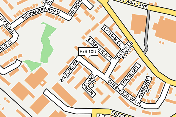 B76 1XU map - OS OpenMap – Local (Ordnance Survey)