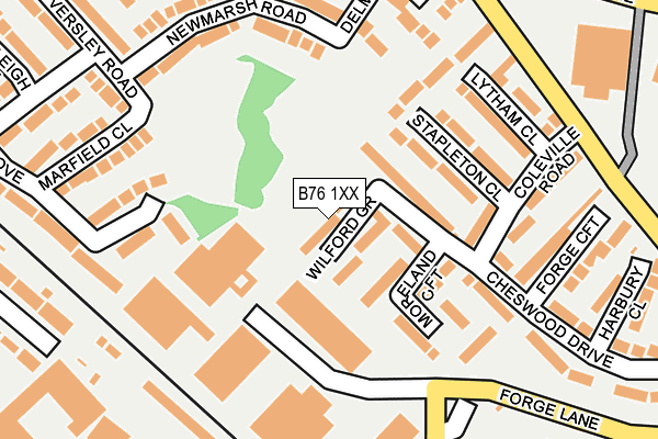 B76 1XX map - OS OpenMap – Local (Ordnance Survey)