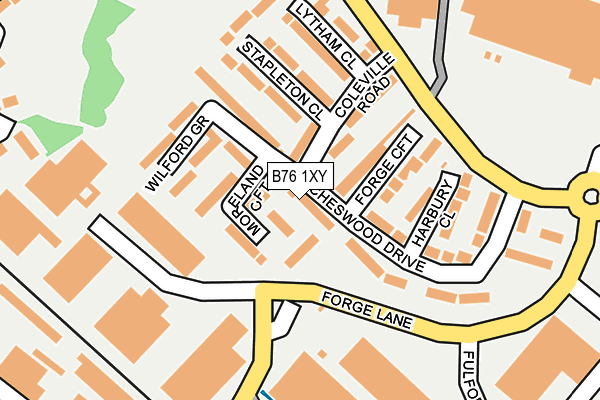 B76 1XY map - OS OpenMap – Local (Ordnance Survey)