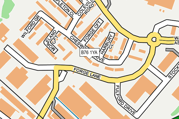 B76 1YA map - OS OpenMap – Local (Ordnance Survey)