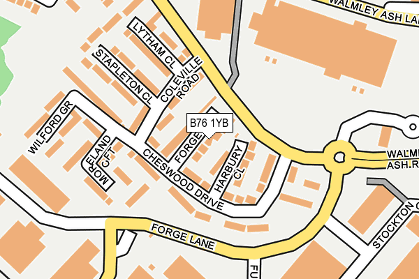 B76 1YB map - OS OpenMap – Local (Ordnance Survey)