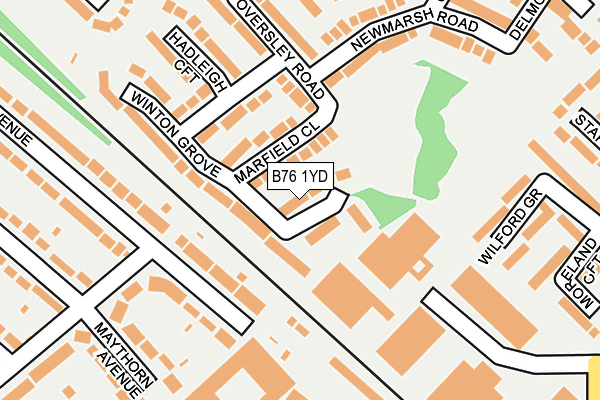 B76 1YD map - OS OpenMap – Local (Ordnance Survey)