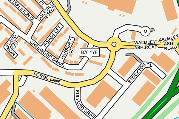 B76 1YE map - OS OpenMap – Local (Ordnance Survey)