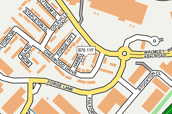B76 1YF map - OS OpenMap – Local (Ordnance Survey)