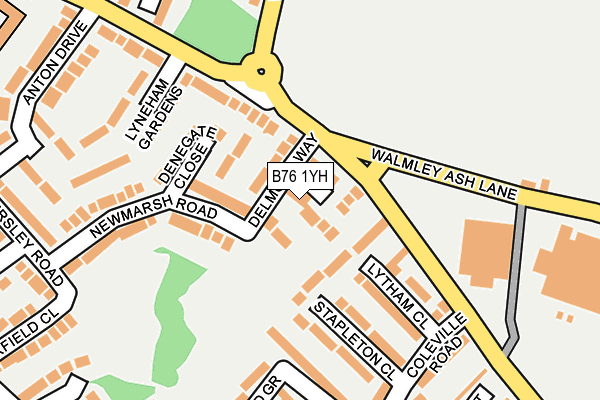 B76 1YH map - OS OpenMap – Local (Ordnance Survey)