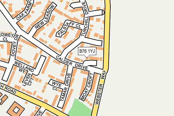 B76 1YJ map - OS OpenMap – Local (Ordnance Survey)