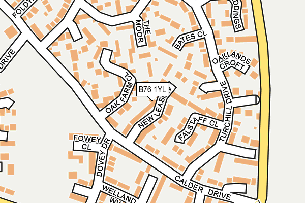 B76 1YL map - OS OpenMap – Local (Ordnance Survey)