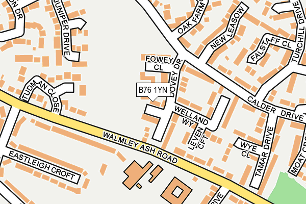 B76 1YN map - OS OpenMap – Local (Ordnance Survey)