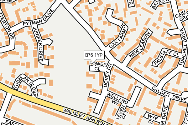 B76 1YP map - OS OpenMap – Local (Ordnance Survey)