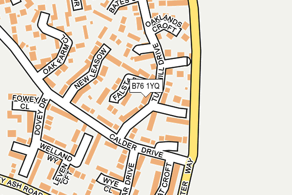 B76 1YQ map - OS OpenMap – Local (Ordnance Survey)