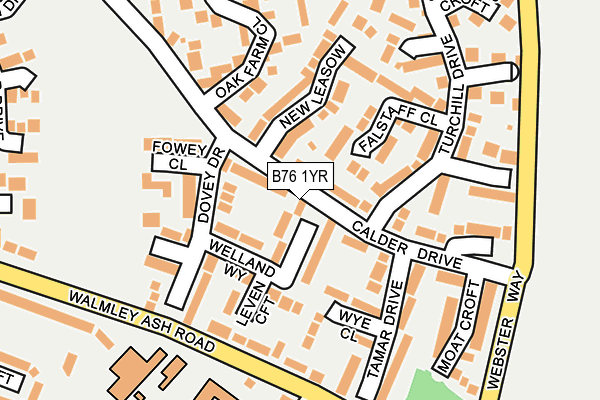 B76 1YR map - OS OpenMap – Local (Ordnance Survey)