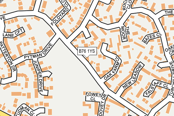 B76 1YS map - OS OpenMap – Local (Ordnance Survey)