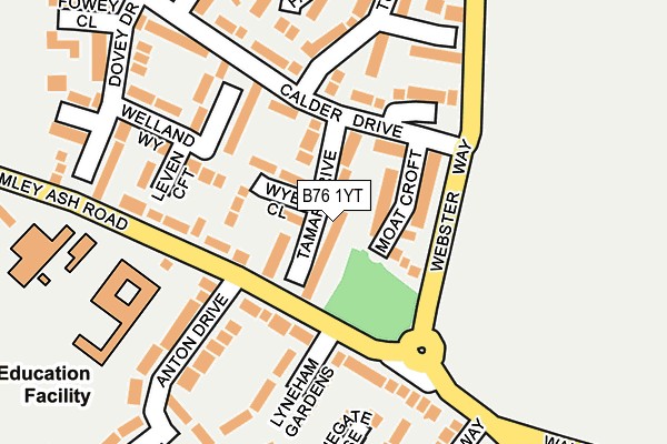 B76 1YT map - OS OpenMap – Local (Ordnance Survey)