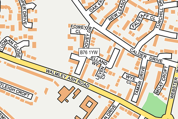 B76 1YW map - OS OpenMap – Local (Ordnance Survey)