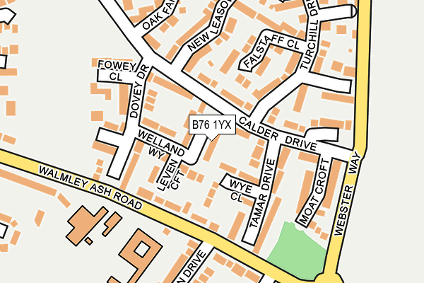 B76 1YX map - OS OpenMap – Local (Ordnance Survey)