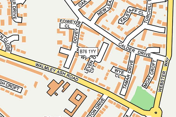 B76 1YY map - OS OpenMap – Local (Ordnance Survey)