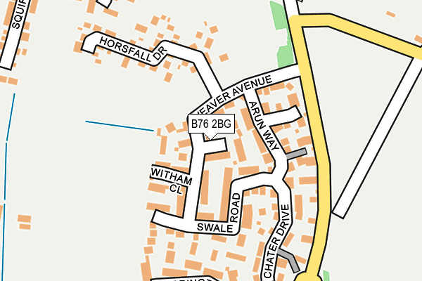 B76 2BG map - OS OpenMap – Local (Ordnance Survey)