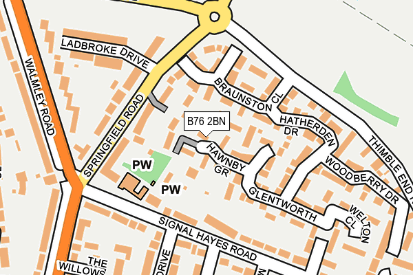 B76 2BN map - OS OpenMap – Local (Ordnance Survey)