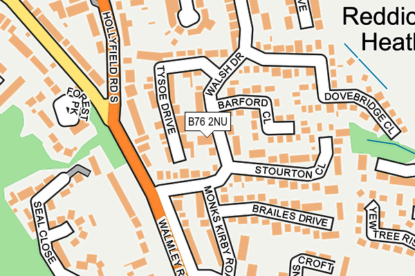 B76 2NU map - OS OpenMap – Local (Ordnance Survey)