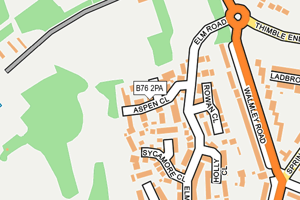 B76 2PA map - OS OpenMap – Local (Ordnance Survey)