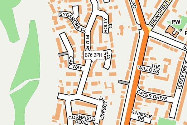 B76 2PH map - OS OpenMap – Local (Ordnance Survey)